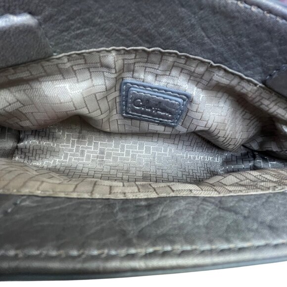 Cole Haan Women’s Metallic Gray Textured Leather Clutch Evening Bag - Picture 8 of 9